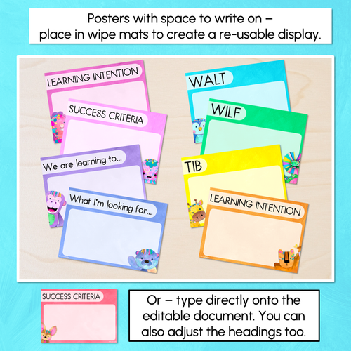 Resource preview 2 for Learning Intentions & Success Criteria - LISC Posters - The Kutopia Collection