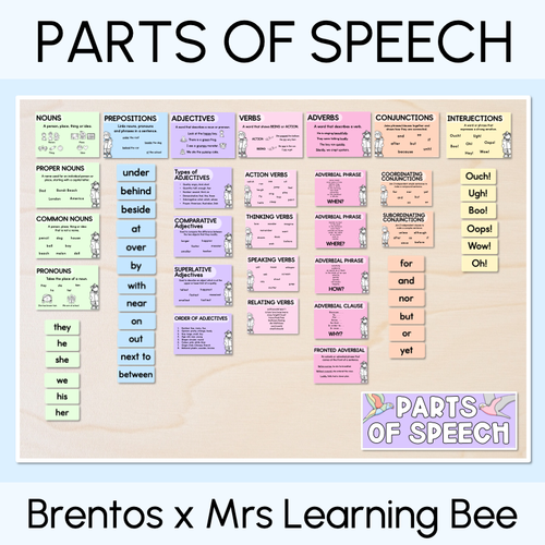 PARTS OF SPEECH POSTERS - The Brentos Collection - Mrs Learning Bee