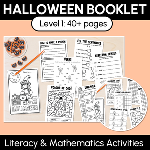 Halloween Themed Literacy & Mathematics Activities - Level 1