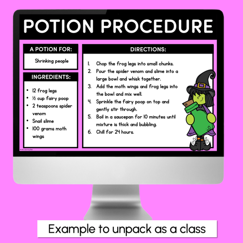 Resource preview 2 for POTION PROCEDURES - Halloween Writing PowerPoint Slides