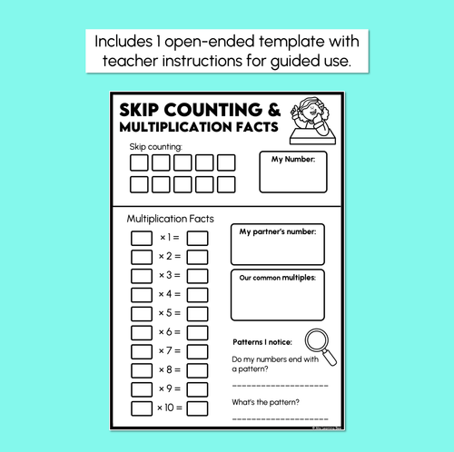 Resource preview 3 for Skip Counting & Multiplication Facts - Multiplication Activity