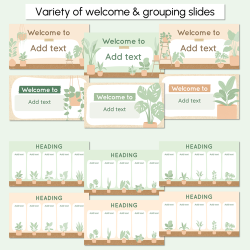Resource preview 2 for Editable Teaching Slides - - The Greenhouse Collection - Natural Classroom Decor