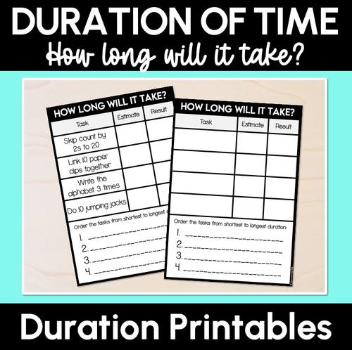 Resource preview 7 for Duration - Grade 1 & 2 Unit of Work