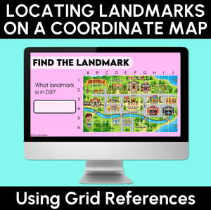 Locating Landmarks on a Coordinate Map Using Grid References Teaching Slides