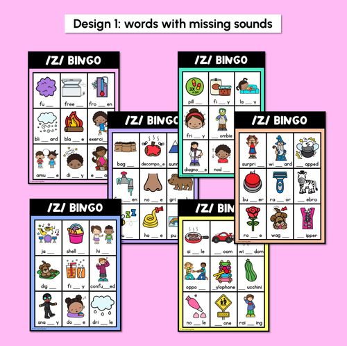 Resource preview 2 for Z SOUND BINGO - Ways to spell the /z/ phoneme