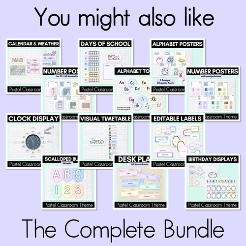 Resource preview 5 for PASTEL CLASSROOM DECOR - Editable Visual Timetable