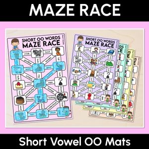 Short Vowel OO Words Maze Race - Short Vowel OO Words Mats