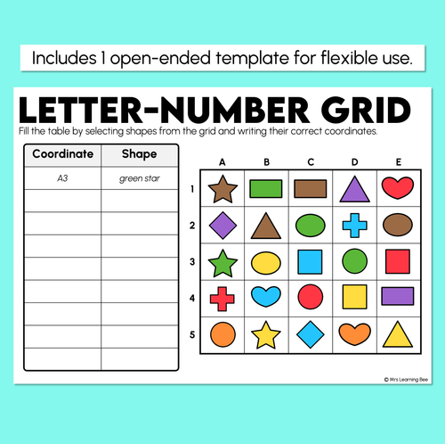 Resource preview 4 for Letter-Number Grid - Locating Positions Worksheets