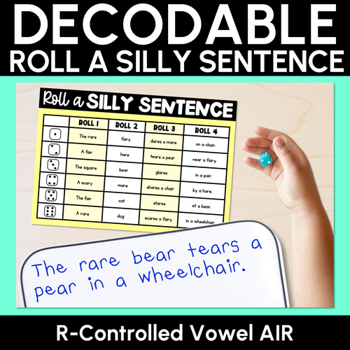 Resource preview 2 for Roll a Silly Sentence R-Controlled Vowel Bundle