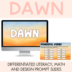 Dawn Editable Slides - Differentiated Writing, Maths and Design Prompts - Book Week 2026
