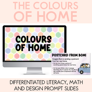 The Colours of Home Editable Slides - Differentiated Writing, Maths and Design Prompts - Book Week 2026
