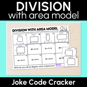 Joke Code Cracker - Division with Area Model