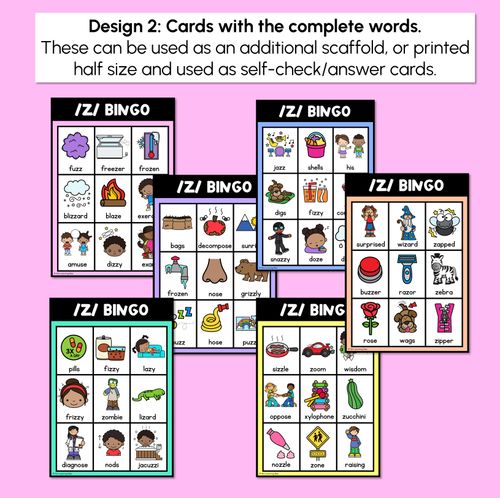 Resource preview 3 for Z SOUND BINGO - Ways to spell the /z/ phoneme