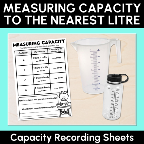 Resource preview 1 for Measuring Capacity to the Nearest Litre Recording Sheets