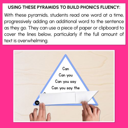 Resource preview 3 for SHORT VOWEL PHONEME A WORDS - Decodable Sentence Pyramids - Phonics Fluency