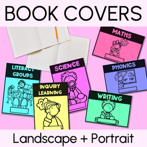 Editable Book Covers - LANDSCAPE - Back to School Classroom Organisation