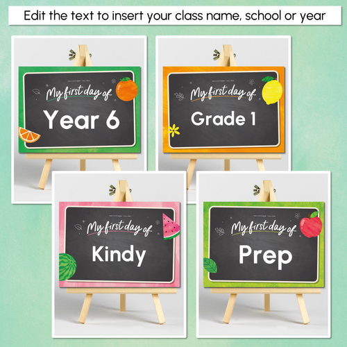 Resource preview 2 for First Day Editable Signs - - The Tutti Frutti Collection - Colourful Classroom Decor