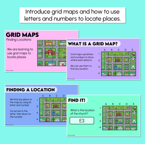 Resource preview 2 for Grid Maps - Finding Locations Using Grid Maps - Digital Slides