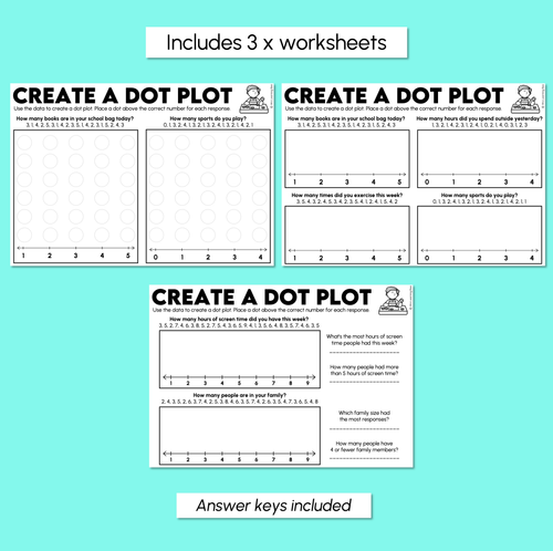 Resource preview 3 for Create a Dot Plot - Organising Data Worksheets