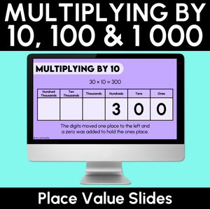 Multiplying by 10, 100 & 1 000 - Place Value Slides