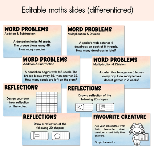Resource preview 3 for Dawn Editable Slides - Differentiated Writing, Maths and Design Prompts - Book Week 2026