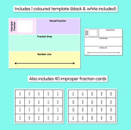 Resource preview 3 for Improper Fractions - Fractions Beyond One Whole Representing Activity