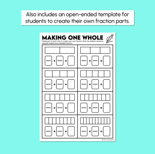 Resource preview 5 for Make One Whole - Fractions Worksheets
