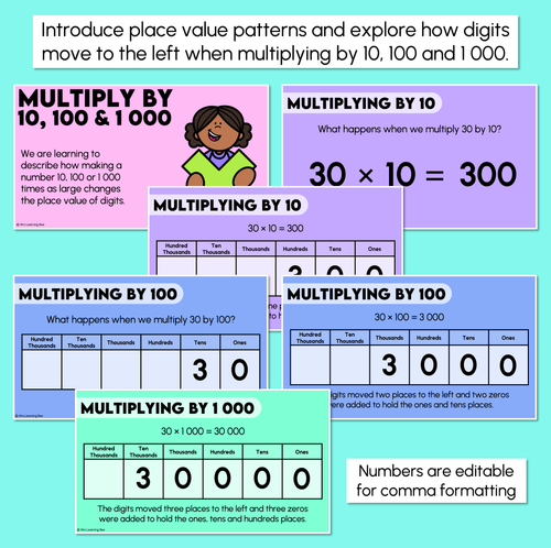 Resource preview 2 for Multiplying by 10, 100 & 1 000 - Place Value Slides