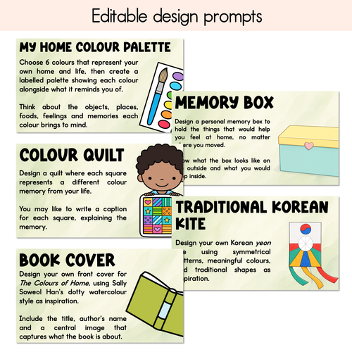 Resource preview 4 for The Colours of Home Editable Slides - Differentiated Writing, Maths and Design Prompts - Book Week 2026