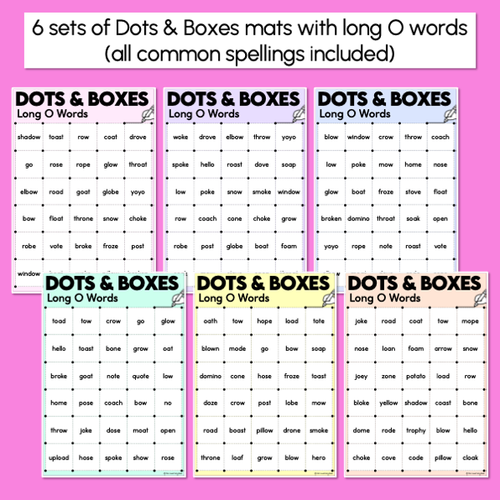 Resource preview 2 for Dots and Boxes Phonics Game - Long O Words