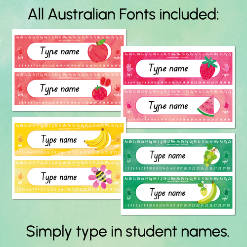 Resource preview 3 for Student Desk Plates - The Tutti Frutti Collection - Colourful Classroom Decor