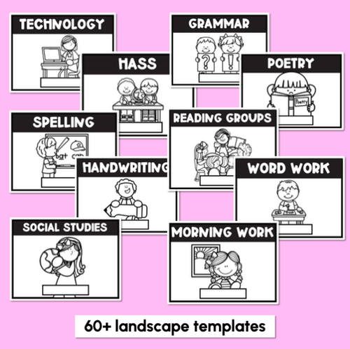 Resource preview 2 for Editable Book Covers - LANDSCAPE - Back to School Classroom Organisation