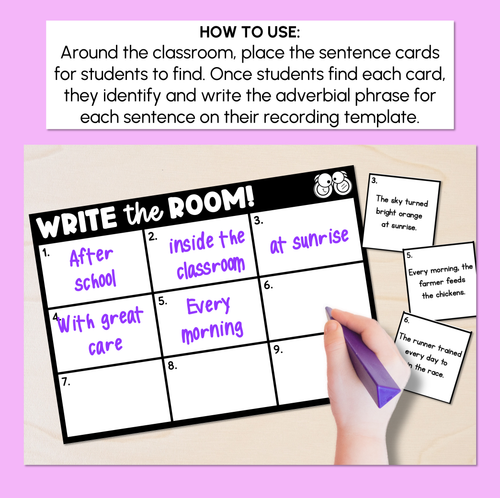 Resource preview 2 for Write the Room - Adverbial Phrases