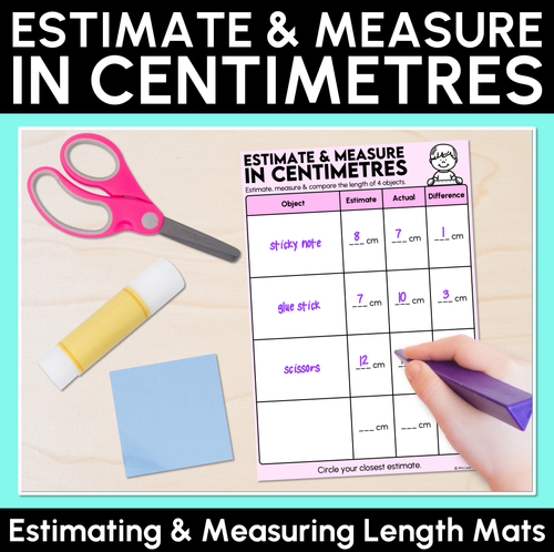 Resource preview 1 for Estimate & Measure in Centimetres - Measuring Length Mats