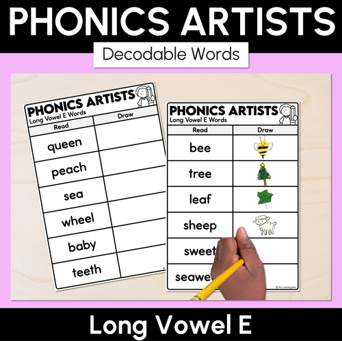 Resource preview 3 for Phonics Artists - Long Vowels Decodable Words & Sentences Complete Bundle