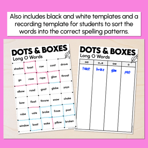 Resource preview 3 for Dots and Boxes Phonics Game - Long O Words
