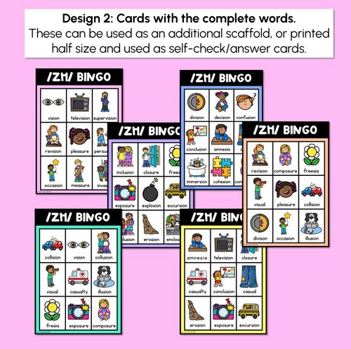 Resource preview 3 for ZH SOUND BINGO - Ways to spell the /zh/ phoneme