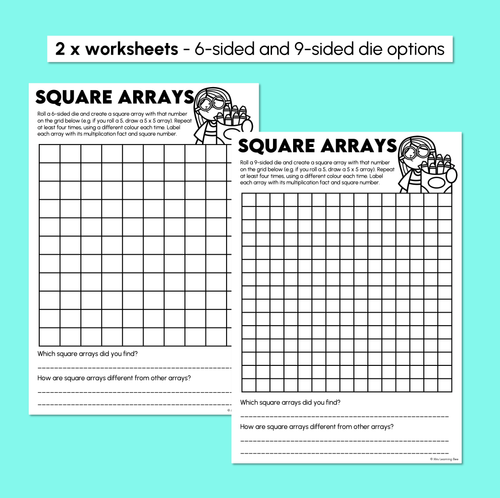 Resource preview 3 for Square Arrays - Build an Array Worksheets