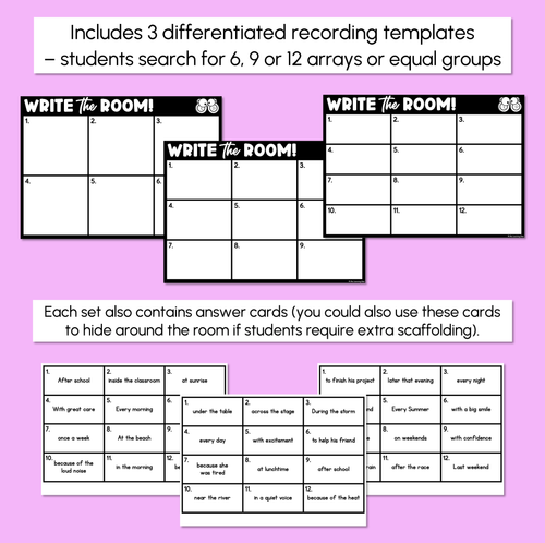 Resource preview 3 for Write the Room - Adverbial Phrases