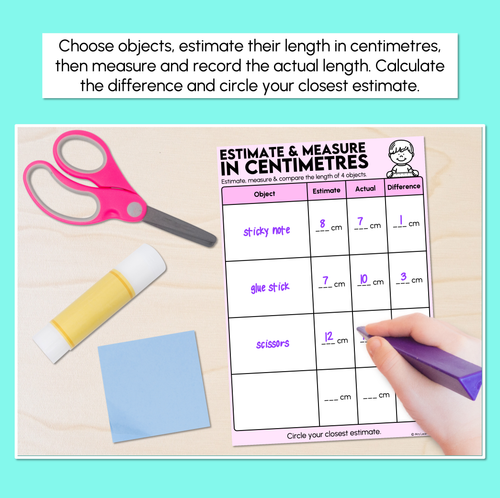 Resource preview 2 for Estimate & Measure in Centimetres - Measuring Length Mats