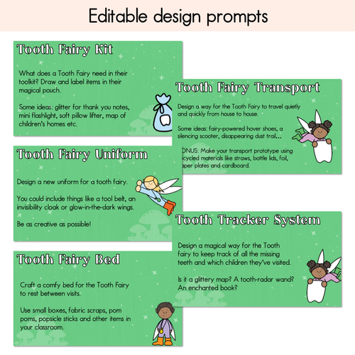 Resource preview 3 for Everything You Ever Wanted To Know About The Tooth Fairy Writing, Maths & Design Prompt Editable Slides - Book Week 2025