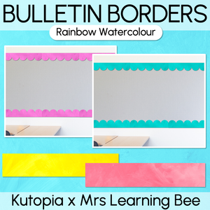 Bulletin Borders - Rainbow Watercolour - The Kutopia Collection