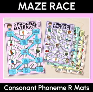 Consonant Phoneme R Words Maze Race - Consonant R Words Mats