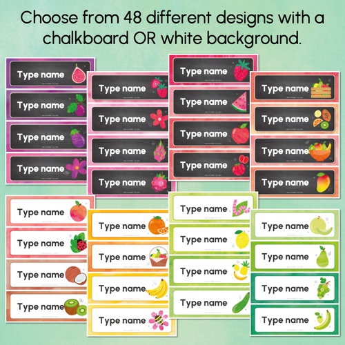 Resource preview 2 for Student Nametags - The Tutti Frutti Collection - Colourful Classroom Decor