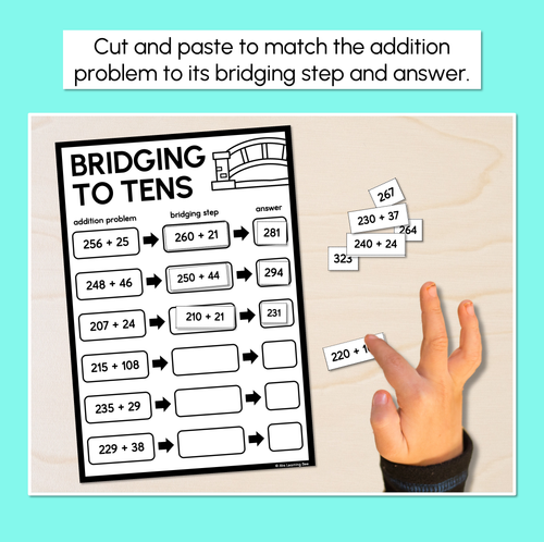 Resource preview 2 for Bridging to 10s - Cut & Paste Addition Activity