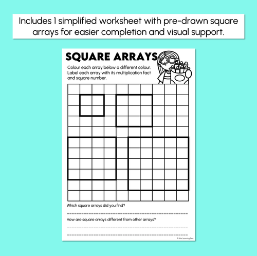 Resource preview 4 for Square Arrays - Build an Array Worksheets