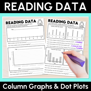 Reading Data - Column Graphs & Dot Plots Worksheets