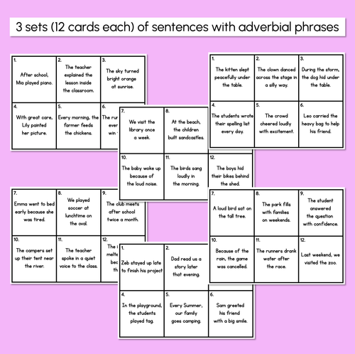 Resource preview 4 for Write the Room - Adverbial Phrases