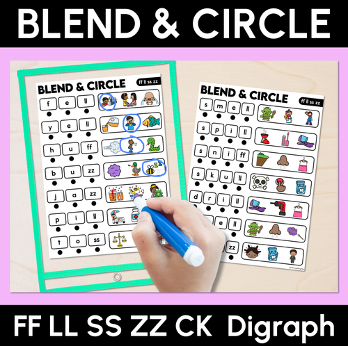 Resource preview 2 for Blend & Circle - Consonant Digraphs Blending Mats Bundle