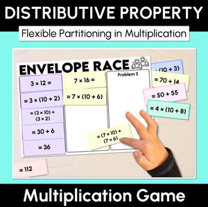 Distributive Property (Flexible Partitioning in Multiplication) - Envelope Race - Multiplication Game